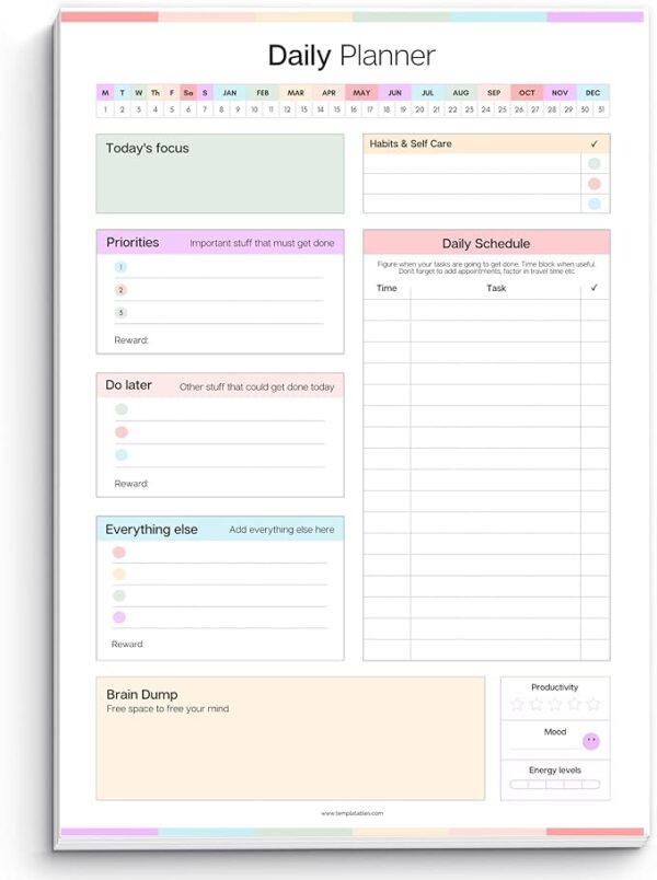 ADHD Daily Planner Notepad